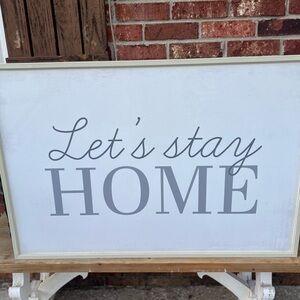 Let's Stay Home Wall Art - White and Gray